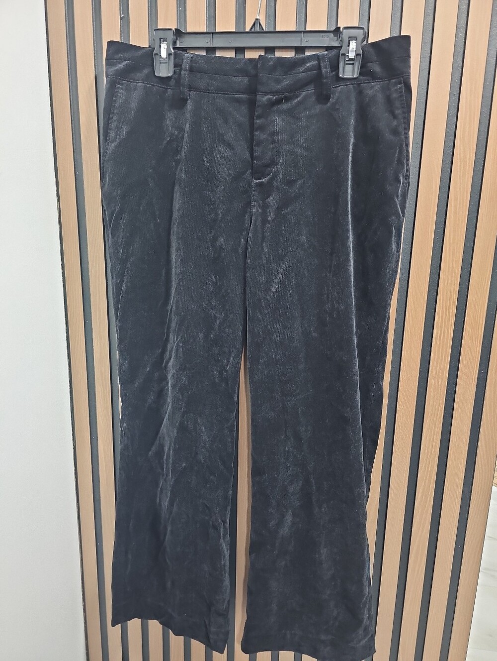 Coldwater Creek Black Velvet Trouser Fit Pants Women's 14 P